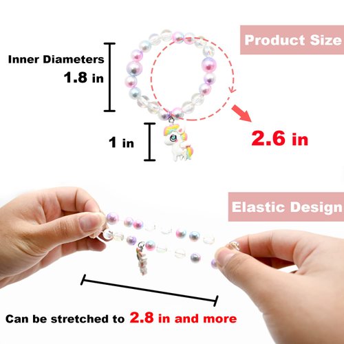 UMEELR 28 Packs Unicorn Valentines Day Cards with Rainbow Bracelets for Kids Classroom Prizes, Valentine's Party Favors Toys for Girls and Valentine School Exchange Gifts Greeting Cards