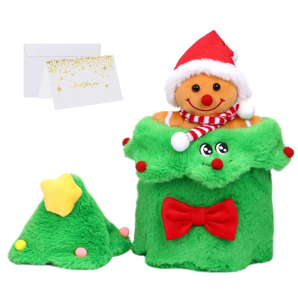 12-Inch Gingerbread Man & Christmas Tree Plush Set - Soft Christmas Stuff, Christmas Plush Decor & Christmas Stuffed Animals with Hidden Gift Compartment and Lavender Smell, Cozy Christmas Plush Decor