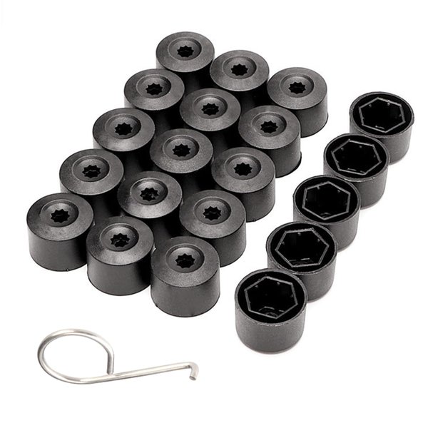 JOYCOURT 20PCS Car Wheel Lug Nut Covers Auto Tire Bolt Caps, 17mm Wheel Nut Covers with Removal Tool, Wheel Bolt Cover Dismantle Replacement 1K0 601 173 for VW, Jetta Beetle Passat GTI CC