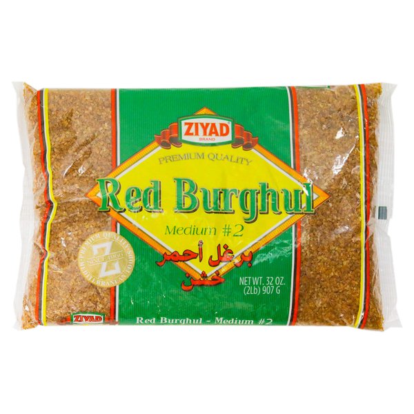 Ziyad Red Burghul, Number 2 Medium Bulgur, Bread Filler Perfect for Bread Crumbs, Oats, Tabouli, Kibbeh, Curries! 32 oz