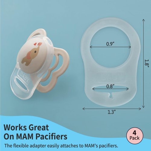 PUTSKA Pacifier Silicone Adapter Rings for Pacifier Holder and Clip MAM-Compatible