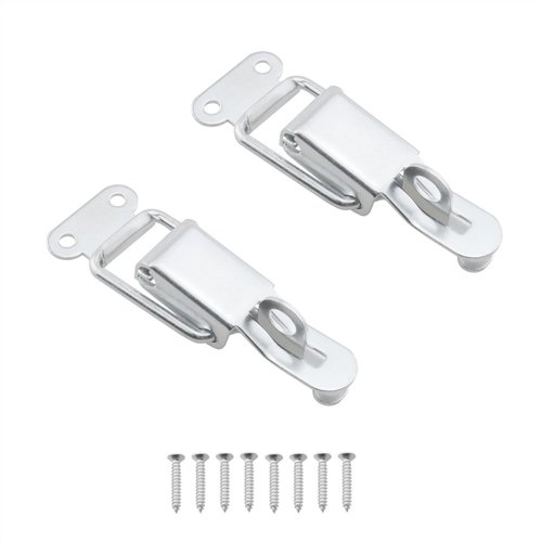 HJGarden 2pcs Easy-to-use Safety Latch with Locking Nose Adjustable Industrial Box Equipment Spring Hasp Stainless Steel Spring Latch