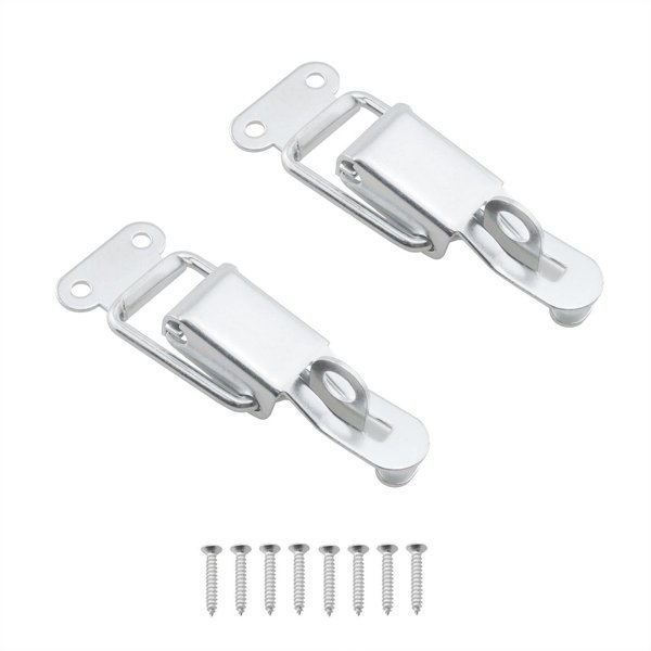 HJGarden 2pcs Easy-to-use Safety Latch with Locking Nose Adjustable Industrial Box Equipment Spring Hasp Stainless Steel Spring Latch