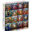 Bgraamiens Puzzle-Mosaic Art Cats-1000 Pieces Mosaic Art Puzzle for Adults, Stained Glass Art Puzzle with Cats and Flowers, Impossible Puzzle Color Challenge Cats Puzzle for Adults