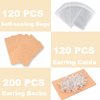 Earring Cards for Selling Including 120 Pcs Earring Holder Cards, 120 Earring Packaging and 240 Pcs Earring Backs, for Necklace/Jewelry Display, Jewelry Packaging 3.5x2.4 Inches (Brown)