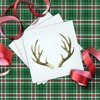 Antler Christmas Cocktail Napkins – Gold Foil Embossed Holiday Napkins, 3-Ply Gold Foil Disposable Christmas Napkins by Sunshine Supply