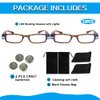 DuanMei Bright LED Readers with Lights Reading Glasses Lighted Magnifier Nighttime Reader Compact Full Frame Eyewear Clear Vision Unisex Clear Vision Lighted Eye Glasses,+3.5