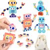 Robot Building Block Set, Wooden Snap-Connection Robot Builders, 28pcs Robot Take Apart Toys, Fine Motor Skill Educational Learning Toy Gift for 3 4 5 Years Old Kids