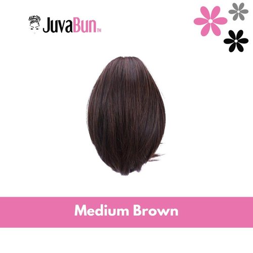JUVABUN 7" Straight Claw Clip In Ponytail Hair Extensions - Medium Brown| Ponytail Extension Human Hair | Hair Extensions for Women & Men | Washable, Realistic And Synthetic |Medium Brown