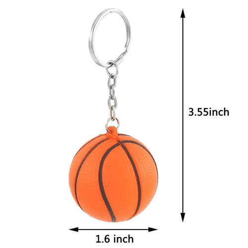iMagitek 15 Pack Orange Basketball Keychains for Kids Party Favors Supplies, School Carnival Prizes, Party Bag Gift Fillers, Basketball Stress Relieve Ball