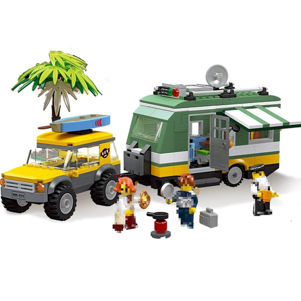 Aimery Beach Camper Van Building Block Set, Rv Camper Toy Kit, Gift for Boys and Girls