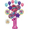 Poppy World Tour 1st Birthday Party Supplies Trolls 15pc Balloon Bouquet Decorations