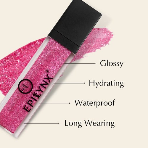 EPILYNX by Dr. Liia Vegan Glitter & Matte Liquid Lip Gloss - Moisturizing Formula for Hydration & Long Lasting Wear - Cruelty Free, Paraben Free, Gluten Free - Sweet Tooth Fuchsia Pink