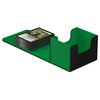 Ultimate Guard Sidewinder Synergy 100+, Deck Box for 100 Double-Sleeved TCG Cards, Black/Green, Magnetic Closure & Microfiber Inner Lining