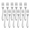 E-far 12-Piece Salad Forks, 6.7 Inches Stainless Steel Fork Set for Home Kitchen Restaurant, Mirror Finish, Dishwasher Safe