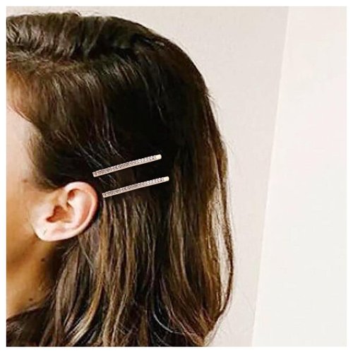 Andelaisi Vintage Rhinestone Wedding Hairpin Clip Silver Crystal Hair Barrette Clip Crystal Cz Hair Clip Hairpin Decorative Bobby Pins Crystal Head Clip Crystal Bride Hair Accessories for Women 2Pcs