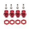 GTHELE 12mm to 17mm Wheel Hex Hub Adapter Extension Conversion for 1/10 RC Car and Upgrade 1/8 Tires Red