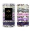 L. Erickson Grab & Go Pony Tube - Pixie Purple and Beige Mix - 15 Pack Ponytail Holder Hair Ties
