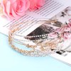 hoyuwak 4Pcs Rhinestone Headband Sparkly Hair Band Metal Headpiece Headdress Accessories for Women Girls Bridal Wedding Hair Accessories, Gold and Silver Set