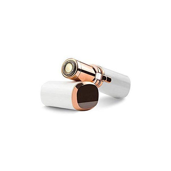 Veru ETERNITY Women Hair Remover Painless Lipstick Shaver for Face,Hand, Armpit, Leg and Bikini,Portable Battery Powered Trimmers for Home and Travel,Built-in LED Light,Milky White/Rose Gold