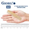 Giorgio G41 5" 130mm Coarse/Fine teeth - Flexible men's Hair, Beard & Mustache Pocket Comb. Hand-Made of quality Durable Cellulose Acetate, Saw-cut and Hand Polished. (Imitation Horn) (Giorgio G41)