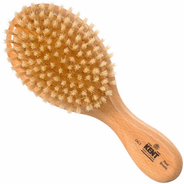 Kent OG3 Men's Grooming Kit - Natural Boar Bristle Brush for Hair, Beard and Scalp Care, 360 Wave Brush, Facial Brush