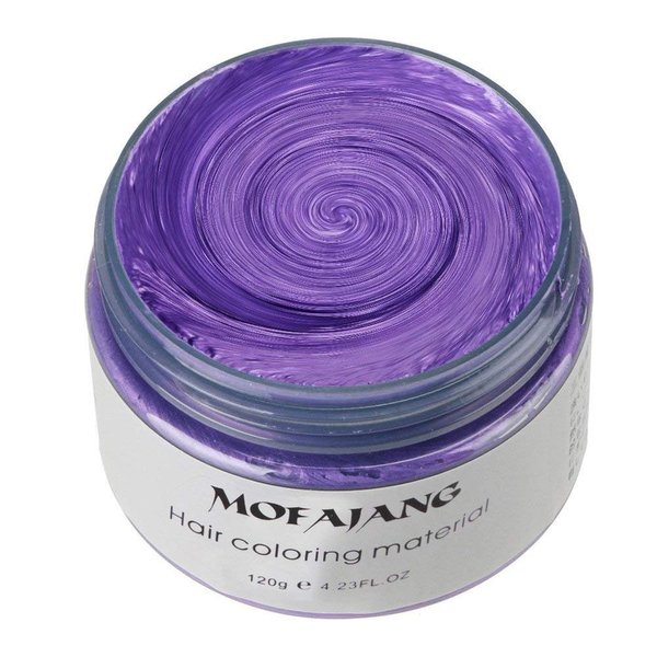 MOFAJANG Unisex Hair Wax Color Dye Styling Cream Mud, Natural Hairstyle Pomade, Washable Temporary,Party Cosplay (Purple)