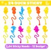 24PCS Duck Sticky Hands Bulk Party Favors - Perfect Birthday Party Supplies for Kids Aged 4-12 Stretchy Sticky Hand Fidget Toys Goodie Bag Stuffers Treasure Box Toys Classroom Prizes Student Gifts