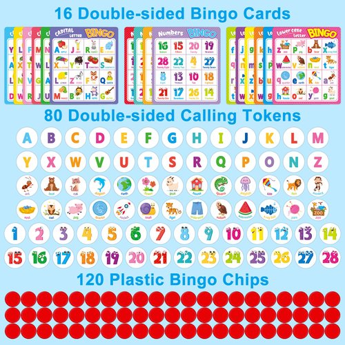 Alphabet Letter Bingo Cards ABC and 123 Number Bingo Cards Uppercase Lowercase Number Bingo Cards ABC Bingo Classroom Home Activity Learning Education Supplies