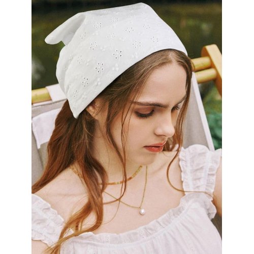 Hair Bandanas for Women Trendy Bandana Head Kerchief for Women’s Hair Cute Hair Scarf Headband White Adjustable Bandana headband for girls