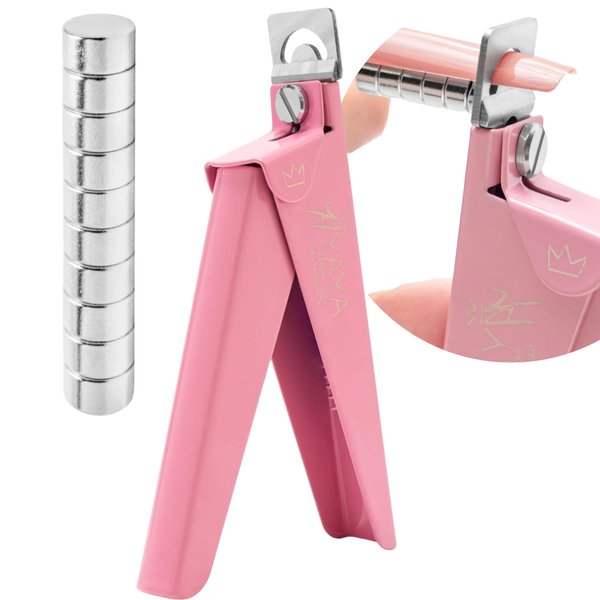 Yaya Acrylic False Nail Clippers with Magnets,Nail cutters for nail tips magnet, Nail Tip Cutter with Length Measurement, Acrylic Nail Cutter With Sizer Magnets, Manicure Tool for Salon Home Nail Art.