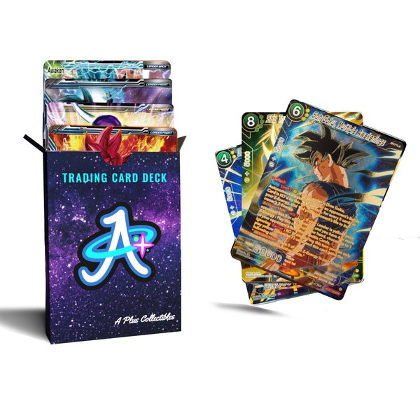 Dragon Ball Super Cards 50 Assorted Trading Cards, Dragon Ball Super TCG A Plus Collectible Deck Box, 1 Guaranteed Holographic