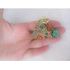 Generic Medium small multi- colored jeweled antique bronze metal hair claw clip