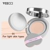 VEECCI Flawless Coverage Cushion Foundation with SPF Protection, Skin Care Formula, and Soft Puff for Easy Application - Long-Lasting, Oil-Control, Mineral Powder with Matte Natural Finish