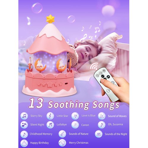 Star Projector Night Light for Kids - 21 Films Unicorn Musical Lamp, Princess Room Decor, Ideal Gift for Birthday, Christmas & New Year Celebrations