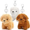 Anboor 3pcs Small Stuffed Animals—4.8 Inch Cute Puppy Dog Plush Stuffed Animal with Keychain for Party Favors (Brown,White,Light Brown)