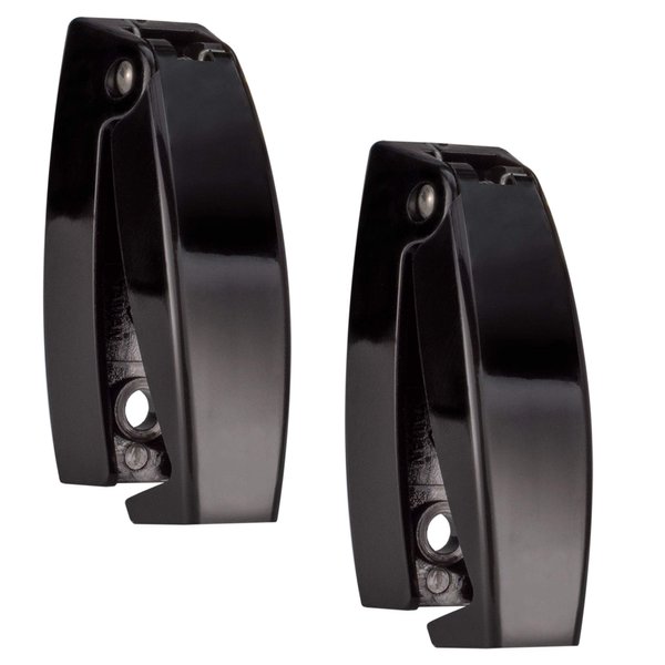 RecPro Black RV Rounded Baggage Door Catch Latch Compartment Hardware Clips | Latches 16343-23 (2 Pack)