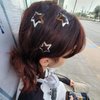 GKETN 10 PCS 1.22" Star Hair Clips Snap Hair Barrettes Non Slip Star Hair Accessories for Girls Women Cute Lovely 2000s Y2K Silver Metal Hair Clips