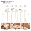 Wedding U Hair Pins for Flower Girl White and Gold Hair Clip for Bridesmaid 5 Pieces Gold Leaf and White Flower Wedding Hair Pieces for Bride and Flower Girls Hair Accessories
