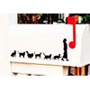 Adam Victor Removable Switch Sticker, 2 Pcs Lovely Girl and Cats Cartoon Wall Sticker, Light Switch Decor Decals, Family DIY Kids Bedroom Office Home Car Decoration
