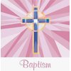 Baptism 3-Ply Beverage Napkins, Pink Stained Glass 36 Per Pack by Creative Converting