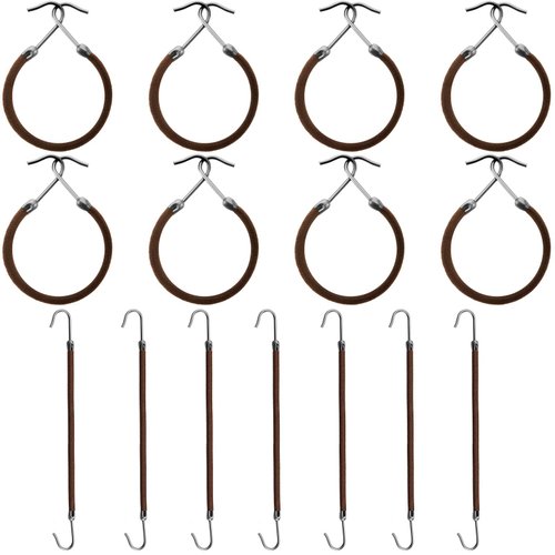 Hotop 15 Pieces Elastic Hook Hair Tie Styling Ponytail Holder Hooks Hair Cord for Curly Hair Long Hair (Brown)