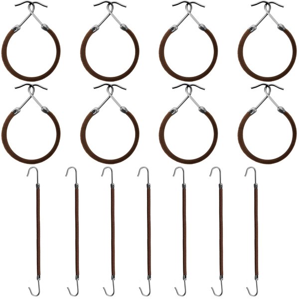 Hotop 15 Pieces Elastic Hook Hair Tie Styling Ponytail Holder Hooks Hair Cord for Curly Hair Long Hair (Brown)