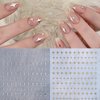8 Sheets Star Nail Stickers Decals 3D Self Adhesive Star Nail Declas with Gem Design Black White Gold Silver Stars Nail Design Stickers for Women Girls DIY Star Nail Art Decoration Supply