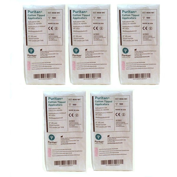Puritan Medical 6" Cotton Swab w/Wooden Handle - 806-WC (Box of 500)