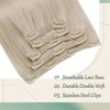 Sunny Human Hair Clip in Extensions Blonde Clip in Hair Extensions Platinum Blonde Real Hair Extensions Clip in Human Hair Blonde Hair Extensions Double Weft Hair Extensions Clips 7pcs 100g 14inch