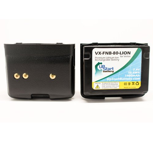 2 Pack Replacement for Vertex VX-6R Battery - Compatible with Vertex FNB-80Li Two-Way Radio Battery (1400mAh, 7.4V, Lithium-Ion)