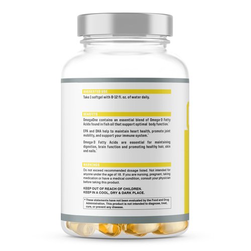 OmegaOne Omega-3 Fish Oil Supplement by NutraOne (90 500mg Fish Oil Pills)