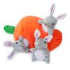 ZippyPaws Burrow Squeaky Hide and Seek Plush Dog Toy, Bunny 'n Carrot