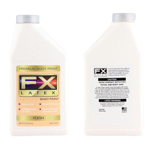 Flesh 16 Oz - Liquid Latex Body Paint, Ammonia Free No Odor, Easy On and Off, Cosplay Makeup, Creates Professional Monster, Zombie Arts